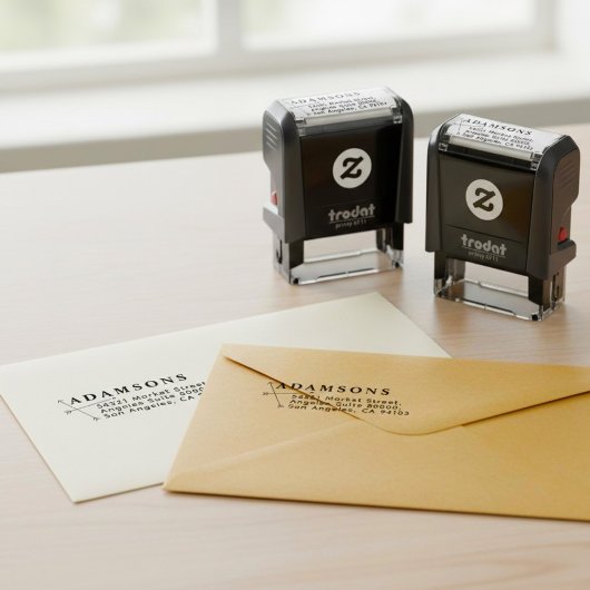Cute Minimalist Name & Address | Modern Simple Zelfinktende Stempel
