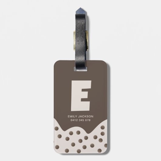 Cute Minimalist Paarse Boba Bubble Tea Bagagelabel (Achterkant verticaal)