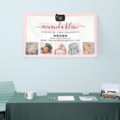 Cute Minimalist Photographer Camera Logo & Foto's Spandoek (Beurs)