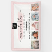 Cute Minimalist Photographer Camera Logo & Foto's Spandoek (Verticaal)