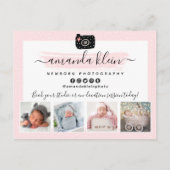 Cute minimalist Photographer Camera Logo Marketing Briefkaart (Achterkant)