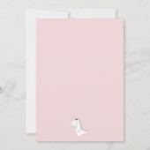 Cute Minimalist Pink Girl Dinosaur Birthday Party Kaart (Achterkant)