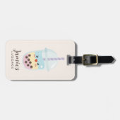 Cute Minimalist Rainbow Boba Bubble Tea Bagagelabel (Voorkant horizontaal)
