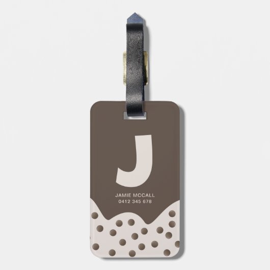 Cute Minimalist Rainbow Boba Bubble Tea Bagagelabel (Achterkant verticaal)