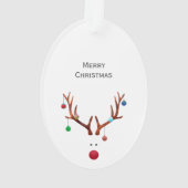 Cute Minimalist Reindekerst - Aangepaste foto Ornament (achterkant)