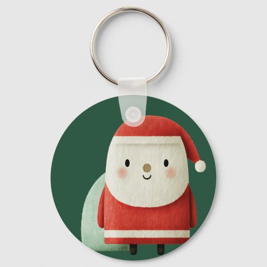 Cute Minimalist Santa Claus Sleutelhanger (Voorkant)