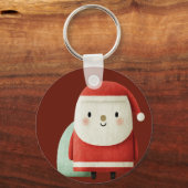 Cute Minimalist Santa Claus Sleutelhanger (Achterkant)