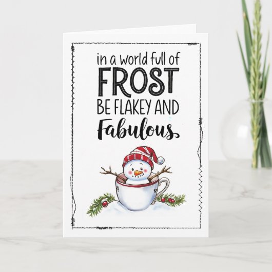 Cute Minimalist Snowman Christmas Card Kaart (Voorkant)