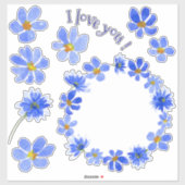 Cute Minimalist Waterverf cartoon Sticker (Vel)