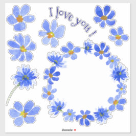 Cute Minimalist Waterverf cartoon Sticker