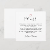 Cute Minimalist Whimsical Black and White Wedding Kaart (Voorkant / Achterkant)