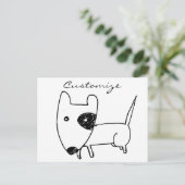 Cute Minimalistical Black-eye Dog Thunder_Cove Briefkaart (Staand voorkant)