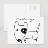 Cute Minimalistical Black-eye Dog Thunder_Cove Briefkaart (Voorkant / Achterkant)