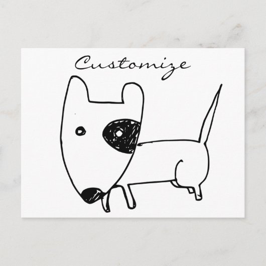 Cute Minimalistical Black-eye Dog Thunder_Cove Briefkaart (Voorkant)