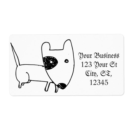 Cute Minimalistical Black-eye Dog Thunder_Cove Etiket (Voorkant)