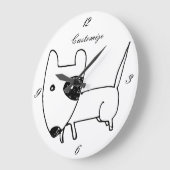 Cute Minimalistical Black-eye Dog Thunder_Cove Grote Klok (Hoek)