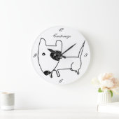 Cute Minimalistical Black-eye Dog Thunder_Cove Grote Klok (Huis)
