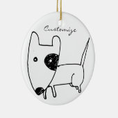 Cute Minimalistical Black-eye Dog Thunder_Cove Keramisch Ornament (Rechts)