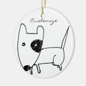Cute Minimalistical Black-eye Dog Thunder_Cove Keramisch Ornament (Links)