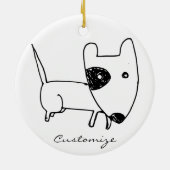 Cute Minimalistical Black-eye Dog Thunder_Cove Keramisch Ornament (Achterkant)