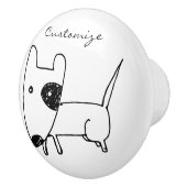 Cute Minimalistical Black-eye Dog Thunder_Cove Keramische Knop (Rechts)