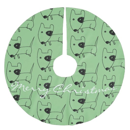 Cute Minimalistical Black-eye Dog Thunder_Cove Kerstboom Rok (Voorkant)