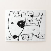 Cute Minimalistical Black-eye Dog Thunder_Cove Legpuzzel (Horizontaal)