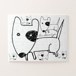 Cute Minimalistical Black-eye Dog Thunder_Cove Legpuzzel