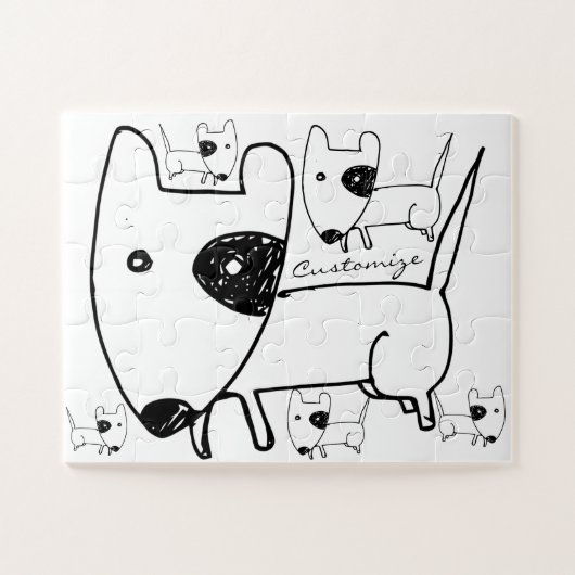 Cute Minimalistical Black-eye Dog Thunder_Cove Legpuzzel (Horizontaal)