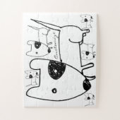 Cute Minimalistical Black-eye Dog Thunder_Cove Legpuzzel (Verticaal)