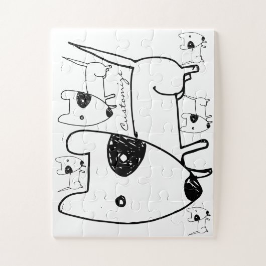 Cute Minimalistical Black-eye Dog Thunder_Cove Legpuzzel (Verticaal)