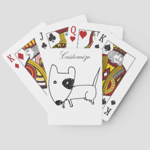 Cute Minimalistical Black-eye Dog Thunder_Cove Pokerkaarten