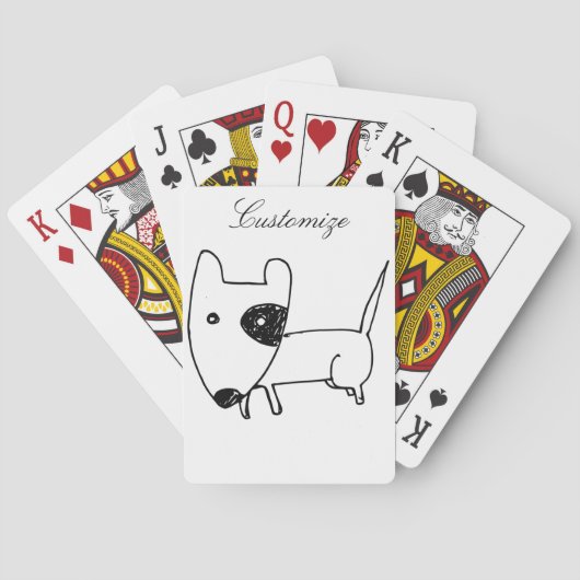Cute Minimalistical Black-eye Dog Thunder_Cove Pokerkaarten (Achterkant)