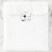 Cute Minimalistical Black-eye Dog Thunder_Cove Ronde Sticker (Tas)