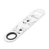 Cute Minimalistical Black-eye Dog Thunder_Cove Speed Flessenopener (Achterkant Gekanteld)
