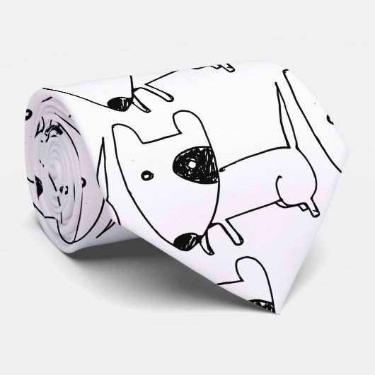 Cute Minimalistical Black-eye Dog Thunder_Cove Stropdas (Opgerold)