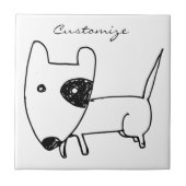 Cute Minimalistical Black-eye Dog Thunder_Cove Tegeltje (Voorkant)