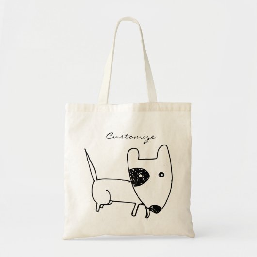 Cute Minimalistical Black-eye Dog Thunder_Cove Tote Bag (Voorkant)