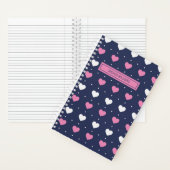 Cute Minimalistisch Hartpatroon Aangepaste Roze Bl Notitieboek (Binnen)