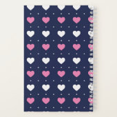 Cute Minimalistisch Hartpatroon Aangepaste Roze Bl Notitieboek (Achterkant)