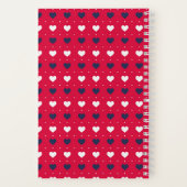 Cute Minimalistisch Hartpatroon Gepersonaliseerd R Notitieboek (Achterkant)