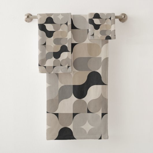 Cute minimalistisch tegelpatroon Bad Handdoek (Insitu)
