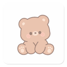 Cute Minimalistische Beer Cadeau & Envelop Sticker
