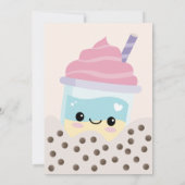 Cute Minimalistische Boba Bubble Milk Tea Kaart (Achterkant)