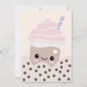Cute Minimalistische Boba Bubble Milk Tea Uitnodig Kaart (Achterkant)