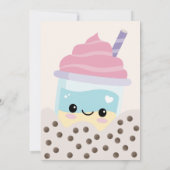 Cute Minimalistische Eenhoorn Boba Bubble Milk Tea Kaart (Achterkant)