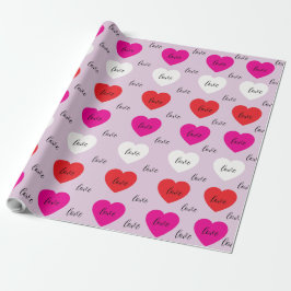 Cute Minimalistische Hartjes Liefde Patroon Cadeaupapier