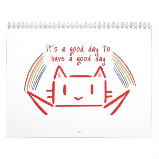 Cute Minimalistische Katten Illustratie Kalender (Hoes)