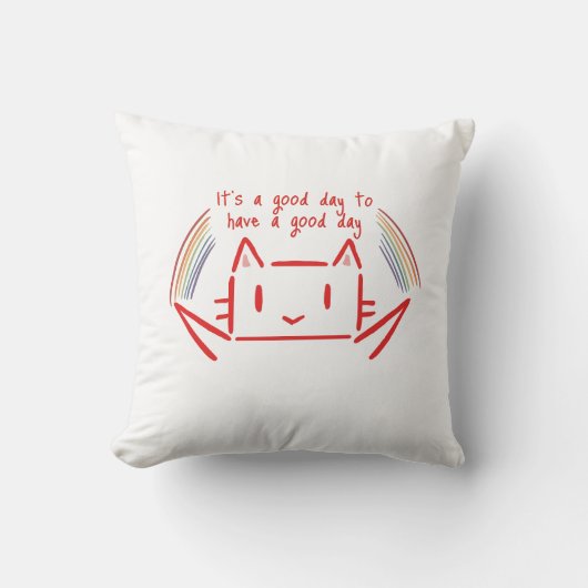 Cute Minimalistische Katten Illustratie Kussen (Voorkant)