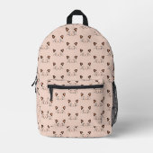 Cute Minimalistische Kawaii Lachende Kat Gezicht P Bedrukte Rugzak (Voorkant)